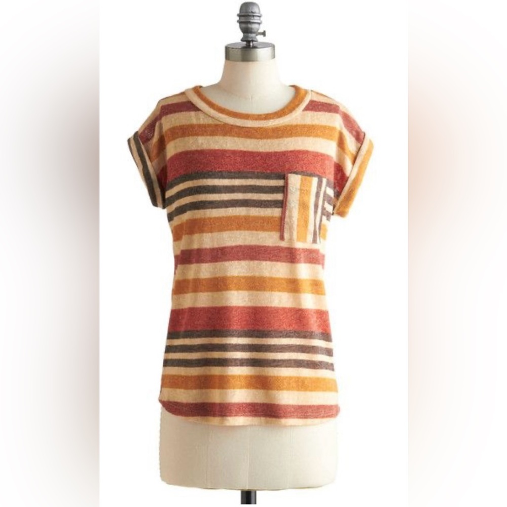 Modcloth "Whistle a Happy Pontoon" Vintage Inspired Striped Top, Size Small